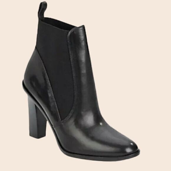 Via Spiga Black Heeled Chelsea Ankle Boots Size 8M - Picture 1 of 11